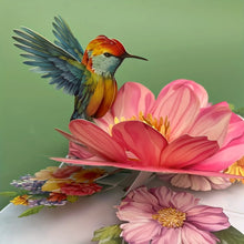 3D Pop Up Flower Bird Greeting Card, Mother's Day, Anniversary, Birthday