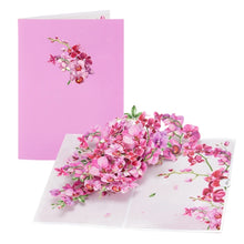 Cymbidium Orchid Pop-Up Greeting Card – Floral 3D Birthday & Mother's Day Gift with Envelope