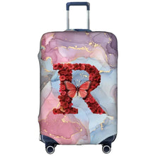 Watercolor Rose Initial Luggage Cover – Stretch Suitcase Protector Travel Cover S-XL 🌹🧳