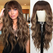 Gorgeous Wavy Long Hair Wig with Bangs
