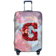 Watercolor Rose Initial Luggage Cover – Stretch Suitcase Protector Travel Cover S-XL 🌹🧳