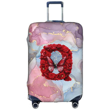 Watercolor Rose Initial Luggage Cover – Stretch Suitcase Protector Travel Cover S-XL 🌹🧳