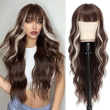 Gorgeous Wavy Long Hair Wig with Bangs