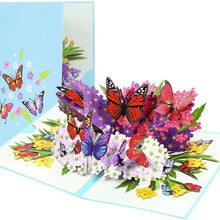 Pop Up 3D Butterfly Flower Greeting Card, Mother's Day, Anniversary, Birthday