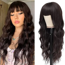 Gorgeous Wavy Long Hair Wig with Bangs