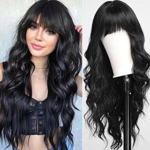 Gorgeous Wavy Long Hair Wig with Bangs