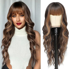Gorgeous Wavy Long Hair Wig with Bangs