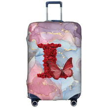 Watercolor Rose Initial Luggage Cover – Stretch Suitcase Protector Travel Cover S-XL 🌹🧳