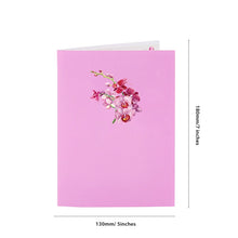 Cymbidium Orchid Pop-Up Greeting Card – Floral 3D Birthday & Mother's Day Gift with Envelope