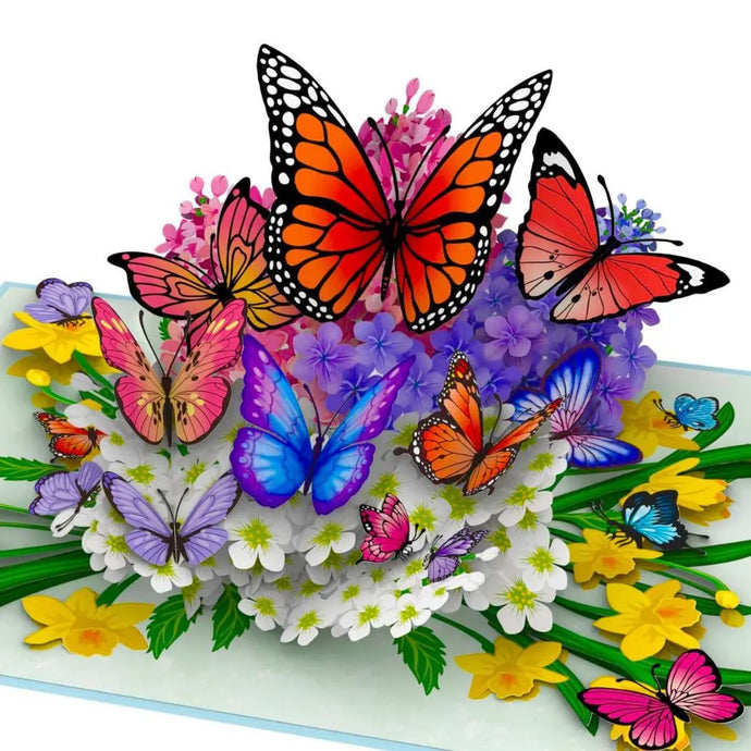 Pop Up 3D Butterfly Flower Greeting Card, Mother's Day, Anniversary, Birthday