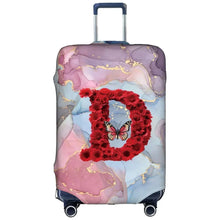 Watercolor Rose Initial Luggage Cover – Stretch Suitcase Protector Travel Cover S-XL 🌹🧳
