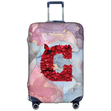 Watercolor Rose Initial Luggage Cover – Stretch Suitcase Protector Travel Cover S-XL 🌹🧳