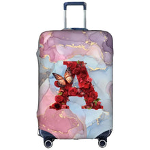 Watercolor Rose Initial Luggage Cover – Stretch Suitcase Protector Travel Cover S-XL 🌹🧳