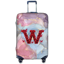 Watercolor Rose Initial Luggage Cover – Stretch Suitcase Protector Travel Cover S-XL 🌹🧳
