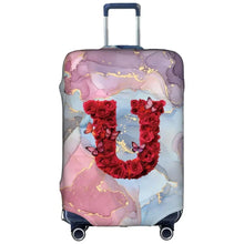 Watercolor Rose Initial Luggage Cover – Stretch Suitcase Protector Travel Cover S-XL 🌹🧳