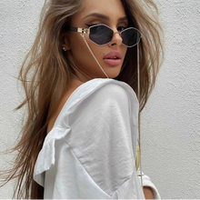 Luxury Designer Style Sunglasses with Chain - Ava