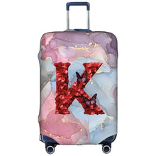 Watercolor Rose Initial Luggage Cover – Stretch Suitcase Protector Travel Cover S-XL 🌹🧳