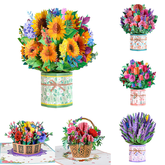 3D Pop-Up Flower Greeting Card – Floral Surprise Card for Birthday, Mother’s Day, Wedding & Anniversary