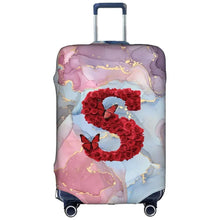 Watercolor Rose Initial Luggage Cover – Stretch Suitcase Protector Travel Cover S-XL 🌹🧳