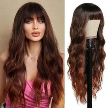 Gorgeous Wavy Long Hair Wig with Bangs