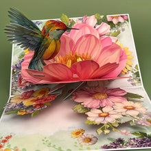 3D Pop Up Flower Bird Greeting Card, Mother's Day, Anniversary, Birthday