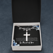 Cross Necklace Gift - Graduation Gift - He believed he could so he did