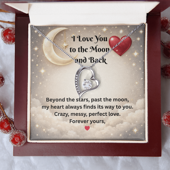 I Love You to the Moon and Back Heart Necklace