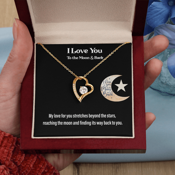 I Love You to the Moon & Back Heart Necklace