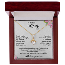 Best Mom, from Son, Gold Necklace Cubic Zirconia