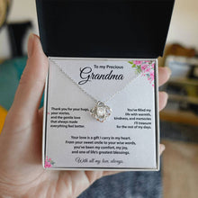 Precious Grandma, Love Knot Necklace, Gold & Cubic Zirconia
