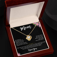 Mom Love Knot Necklace, Gold & Cubic Zirconia, Gift for Mother's Day
