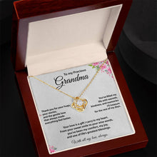 Precious Grandma, Love Knot Necklace, Gold & Cubic Zirconia
