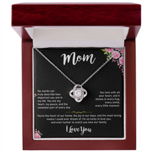 Mom Love Knot Necklace, Gold & Cubic Zirconia, Gift for Mother's Day