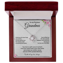 Precious Grandma, Love Knot Necklace, Gold & Cubic Zirconia