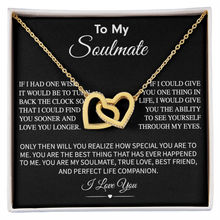 To My Soulmate Interlocking Hearts Necklace