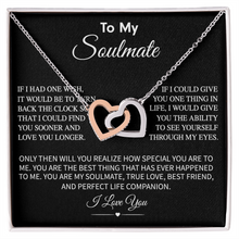 To My Soulmate Interlocking Hearts Necklace