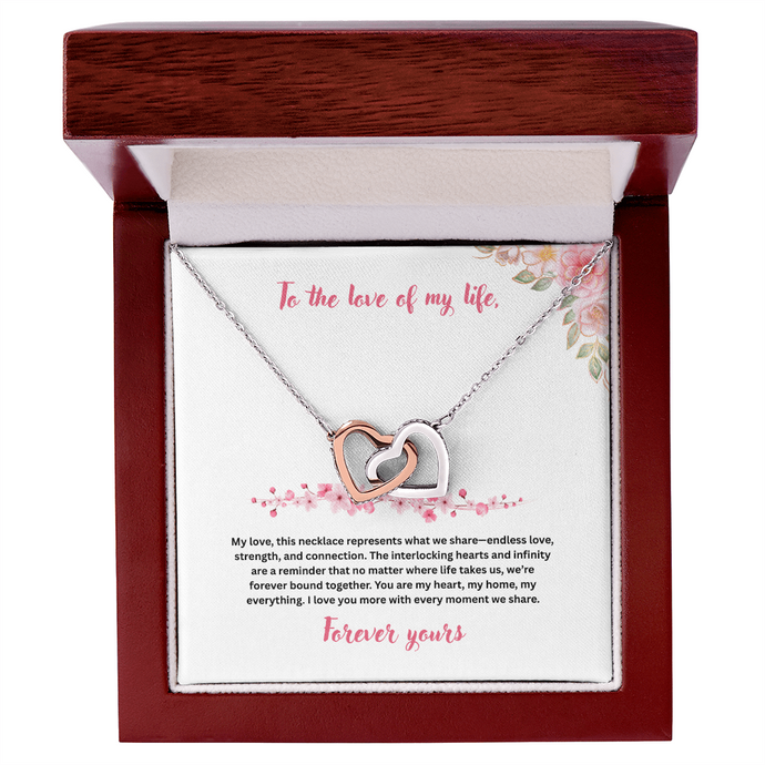 Interlocking Hearts Necklace, Love Gift, To the love of my life,
