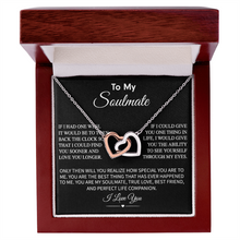To My Soulmate Interlocking Hearts Necklace