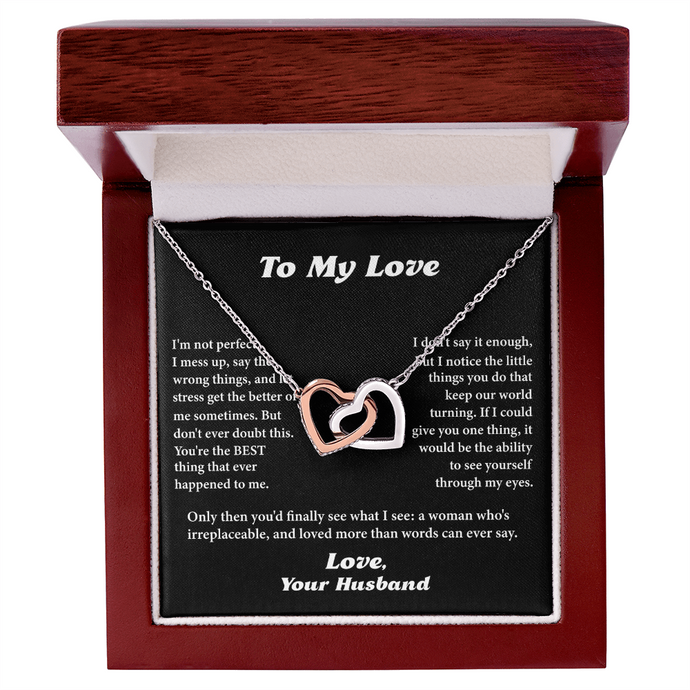 To My Love Interlocking Hearts Necklace