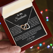 To My Soulmate Interlocking Hearts Necklace
