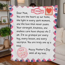 Dear Mom Blanket, Giant Love Letter Fleece Blanket, Mother's Day Gift