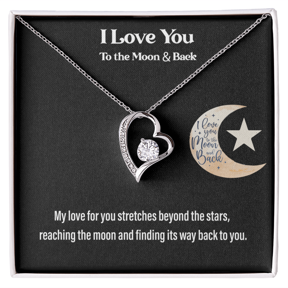 I Love You to the Moon & Back Heart Necklace