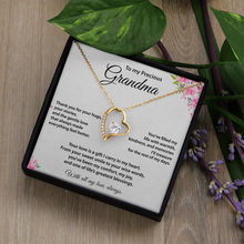 Precious Grandma, Heart Necklace, Gold & Cubic Zirconia