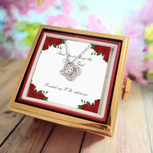 Love Knot Necklace - Flower Girl Jewelry - Luxury Preserved Rose Gold Knob Gift Box - Red Rose