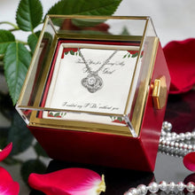 Love Knot Necklace - Flower Girl Jewelry - Luxury Preserved Rose Gold Knob Gift Box - Red Rose