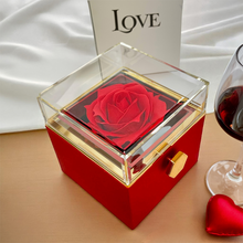 Love Knot Necklace - Flower Girl Jewelry - Luxury Preserved Rose Gold Knob Gift Box - Red Rose