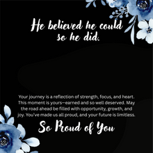 Cross Necklace Gift - Graduation Gift - He believed he could so he did