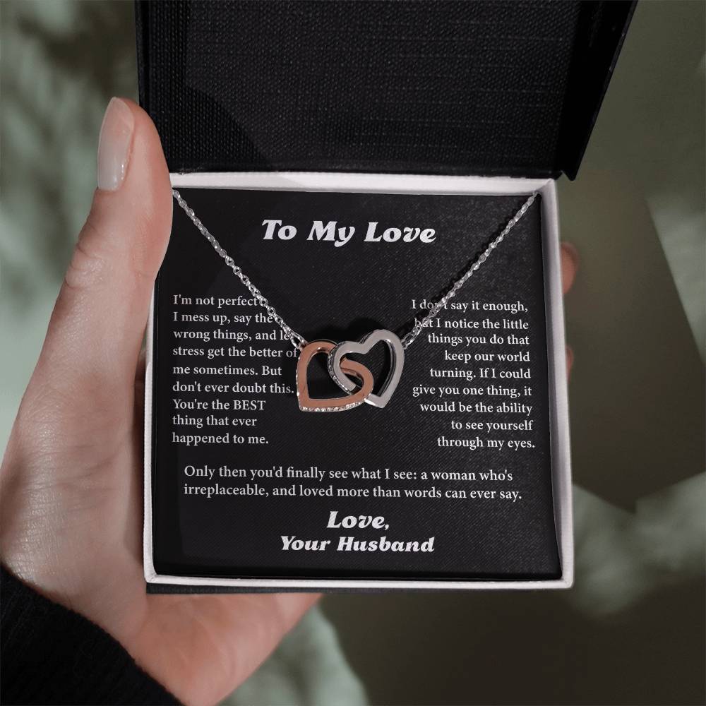 To My Love Interlocking Hearts Necklace